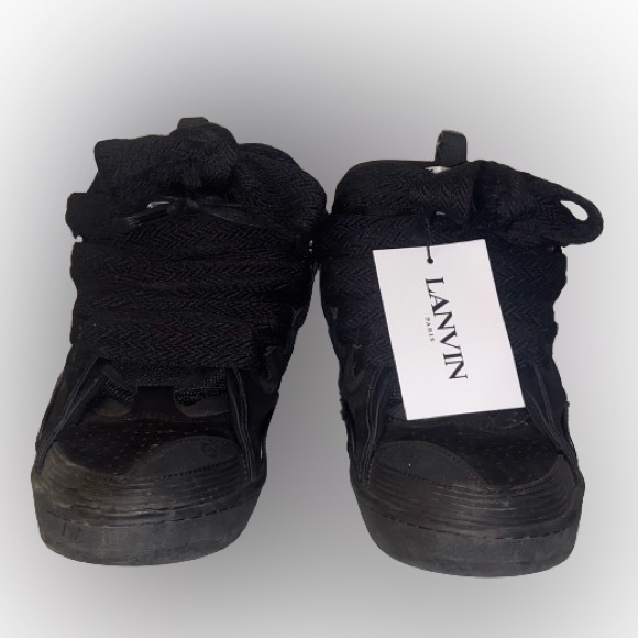 *SOLD* LANVIN “TRIPLE BLACK” Curb Sneaker - Picture 1 of 10